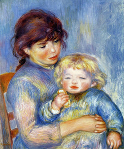  Pierre Auguste Renoir Motherhood (also known as Child with a Biscuit) - Art Print