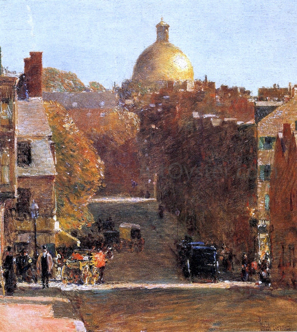  Frederick Childe Hassam Mount Vernon Street, Boston - Art Print