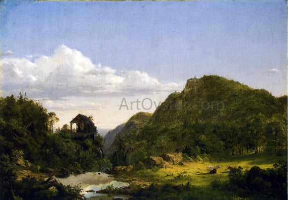  Frederic Edwin Church Mountain Landscape with Mill, Cows and Stream - Art Print