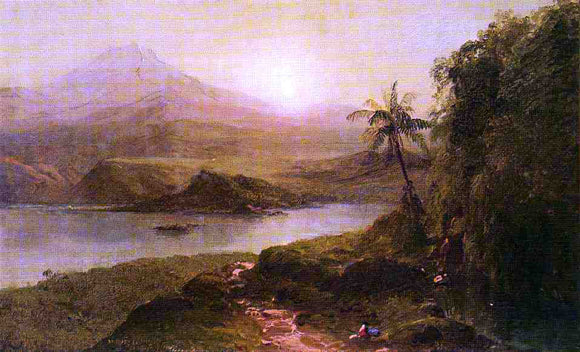  Frederic Edwin Church Mountain Landscape with River, Near Philadelphia - Art Print