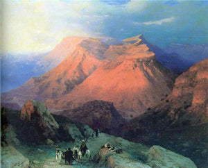  Ivan Constantinovich Aivazovsky Mountain Village Gunib in Daghestan, View from the East - Art Print