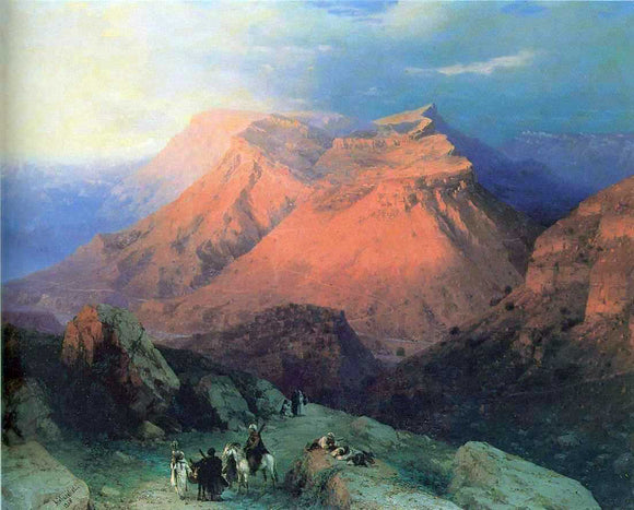  Ivan Constantinovich Aivazovsky Mountain Village Gunib in Daghestan, View from the East - Art Print