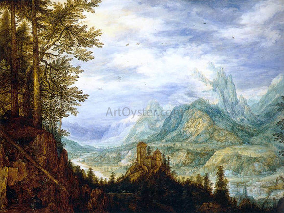  Roelandt Jacobszoon Savery Mountainous Landscape with a Castle - Art Print