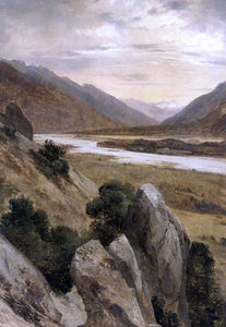  Alexandre Calame Mountainous Riverscape - Art Print