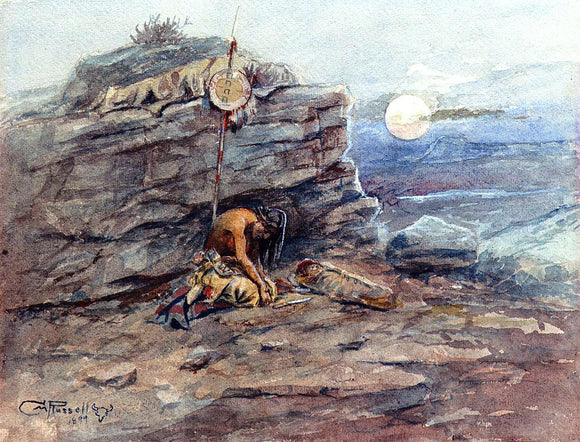  Charles Marion Russell Mourning Her Warrior Dead - Art Print