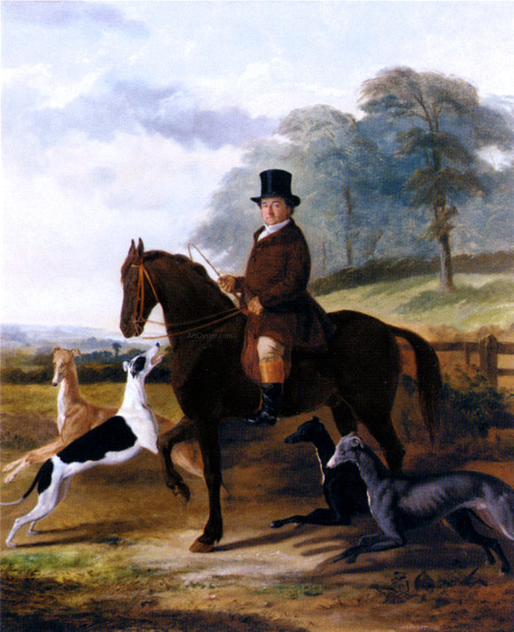  William Henry Knight Mr. Gilpin On His Favorite Hack With Greyhounds - Art Print