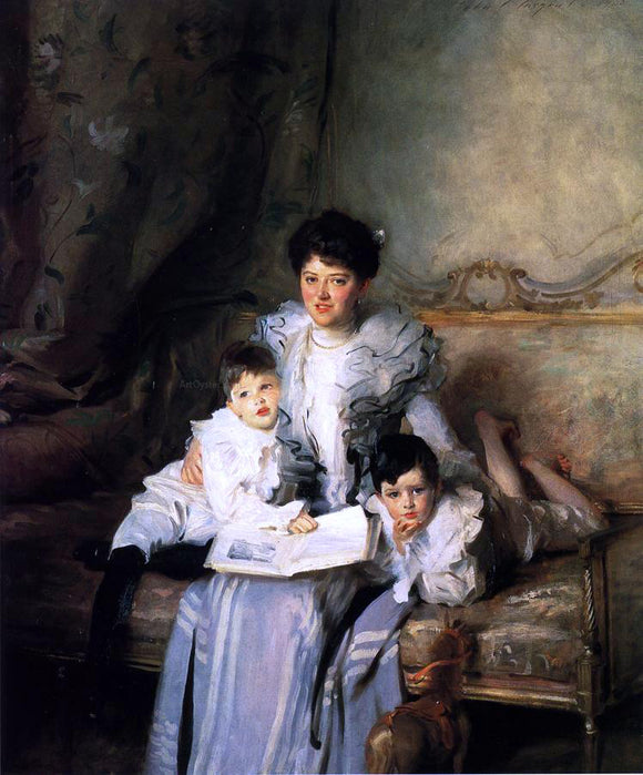  John Singer Sargent Mrs. Arthur Knowles and her Two Sons - Art Print