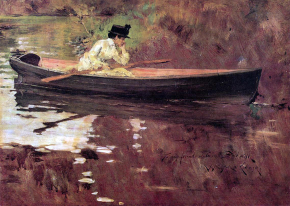  William Merritt Chase Mrs. Chase in Prospect Park - Art Print