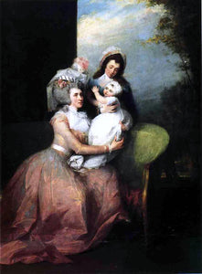  John Trumbull Mrs. John Barker Church (Angelica Schuyler), Son Philip and Servant - Art Print