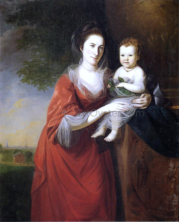  Charles Willson Peale Mrs. John Dickenson and Her Daughter - Art Print