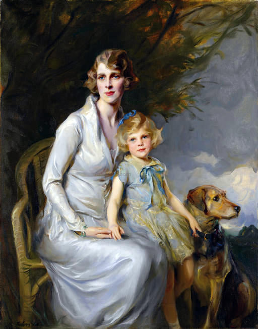  Philip Alexius De Laszlo Mrs Paul Bridgeman and her daughter, Jeannine Bridgeman - Art Print