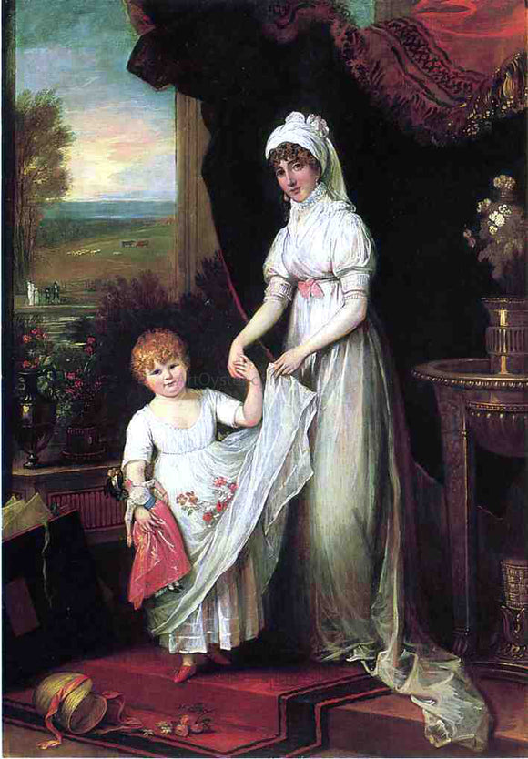  Benjamin West Mrs Thomas Keyes and Her Daughter - Art Print