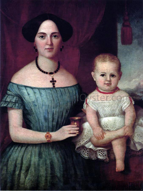  John Henry Byrd Mrs. Weldon Wright and Her Daughter - Art Print