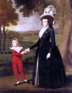  Ralph Earl Mrs. William Moseley and Her Son Charles - Art Print