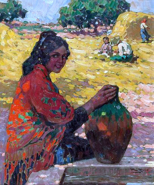  Alberto Pla Y Rubio Mujer con Cantaro - Art Print