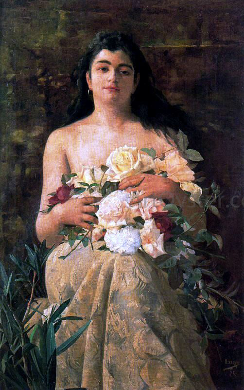  Ignacio Diaz Olano Mujer con Flores - Art Print