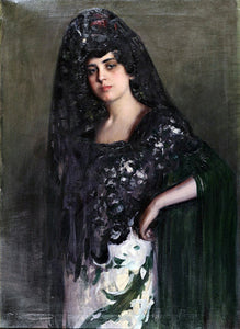  Ramon I Carbo Mujer con Mantilla - Art Print