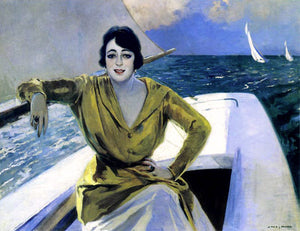  Julio Vila Prades Mujer en la Barca - Art Print