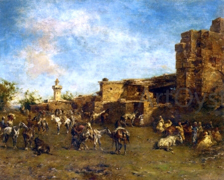  Eugene Fromentin Muleteers Stopped, Algiers - Art Print