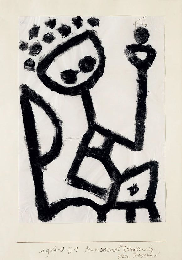  Paul Klee Mumon Drunk Falls into the Chair - Art Print