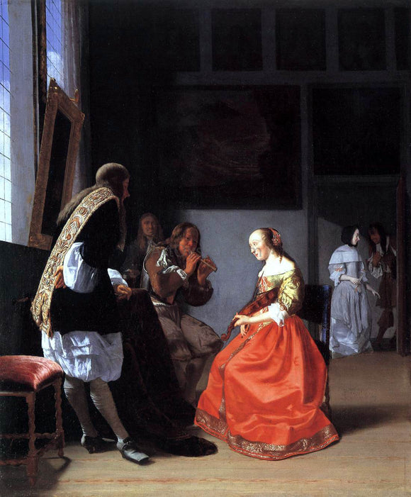  Jacob Ochtervelt Musical Company in an Interior - Art Print