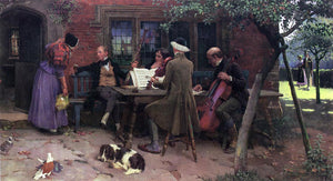  Leghe Suthers Musicians Outside an Inn - Art Print