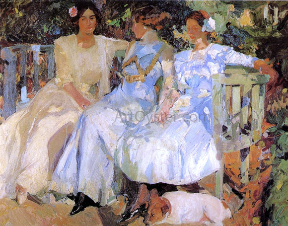  Joaquin Sorolla Y Bastida My Wife and Daughters in the Garden - Art Print