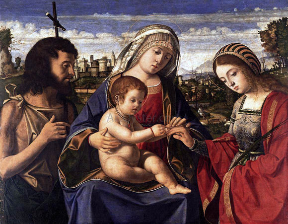  Andrea Previtali Mystic Marriage of St Catherine - Art Print