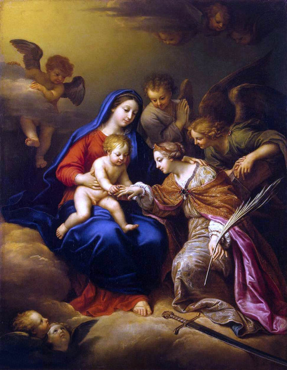  Pierre Mignard Mystic Marriage of St Catherine - Art Print