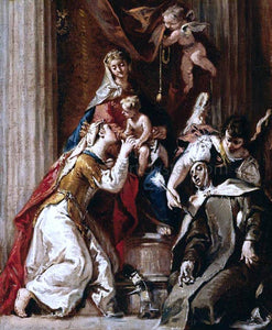  Francesco Fontebasso Mystic Marriage of St Catherine with St Therese - Art Print