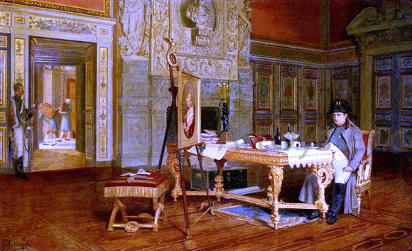  Gustave Bettinger Napoleon Contemplating A Portrait Of The King Of Rome Before His Departure For Elba, 1814 - Art Print