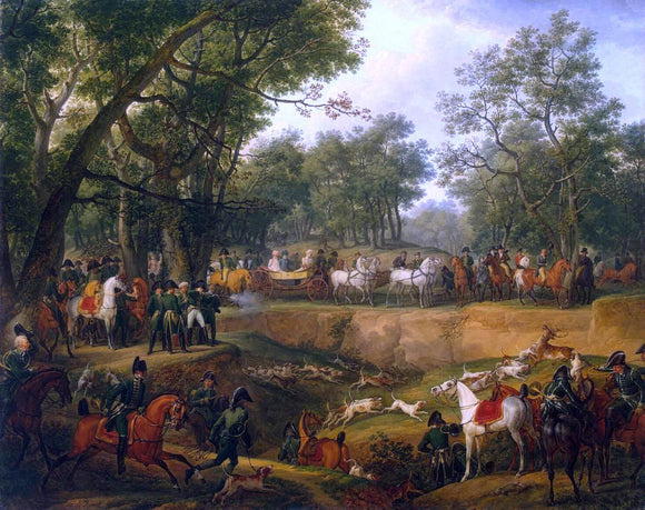  Carle Vernet Napoleon on a Hunt in the Forest of Compiegne - Art Print