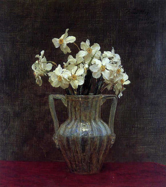  Henri Fantin-Latour Narcisses in an Opaline Glass Vase - Art Print
