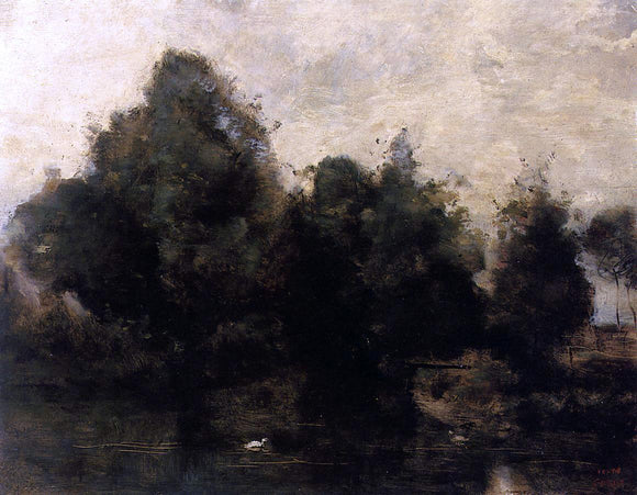  Jean-Baptiste-Camille Corot Near Arras, the Banks of the Scarpe - Art Print