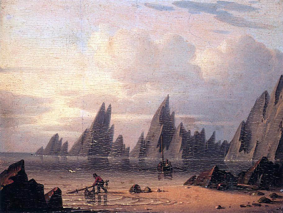  Robert Salmon Needles, Rocks and Shore, Isle of Wight - Art Print