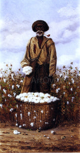  William Aiken Walker Negro Man in Cotton Field with Basket of Cotton - Art Print