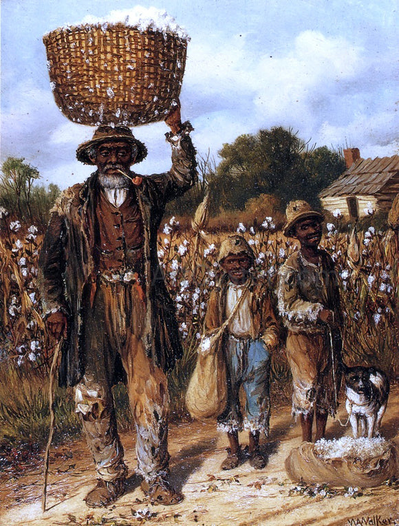  William Aiken Walker Negro Man, Two Boys and Dog in Cotton Field - Art Print