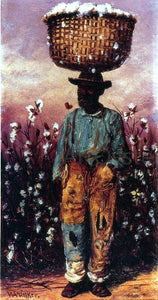  William Aiken Walker Negro Man with Basket of Cotton on Head - Art Print