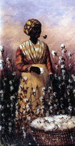  William Aiken Walker Negro Woman Smoking Pipe and Picking Cotton - Art Print