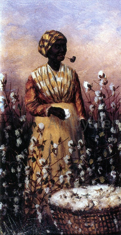  William Aiken Walker Negro Woman Smoking Pipe and Picking Cotton - Art Print