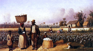  William Aiken Walker Negro Workers in Cotton Field with Dog - Art Print