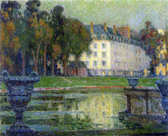  Henri Le Sidaner Neptune Fountain at twilight - Art Print