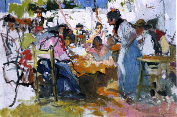  Joaquin Sorolla Y Bastida Net Menders in Valencia - Art Print