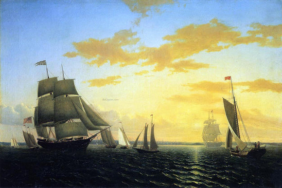  William Bradford New Bedford Harbor at Sunset - Art Print