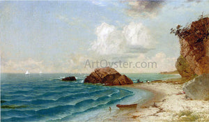  John Frederick Kensett New England Coastal View with Figures - Art Print