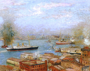  Gari Melchers New York Harbor - Art Print