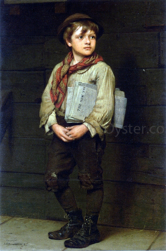  John George Brown News Boy - Art Print