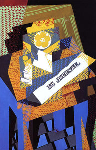  Juan Gris Newspaper and Fruit Dish - Art Print