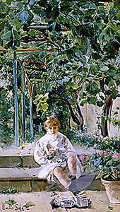  Emilio Sala y Frances Nina en el Jardin - Art Print