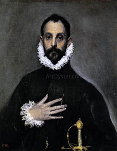  El Greco Nobleman with his Hand on his Chest - Art Print